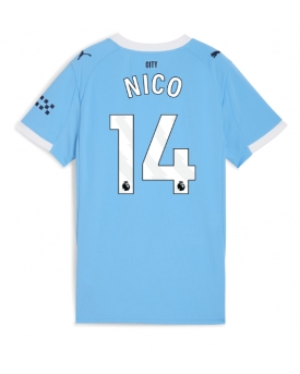 Billige Fotballdrakt Manchester City Nico Gonzalez #14 Replika Hjemmedrakt Dame 2025-26 Kortermet Billige Fotballdrakt Manchester City Nico Gonzalez #14 Replika Hjemmedrakt Dame 2025-26 Kortermet